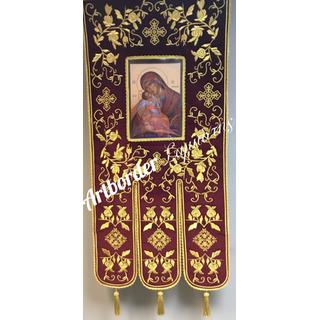 Embroidered banner Holy Mother , Lav 102 , 115cm. x 50cm.