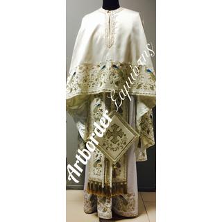 Embroidered priest vestment , Design peacocks